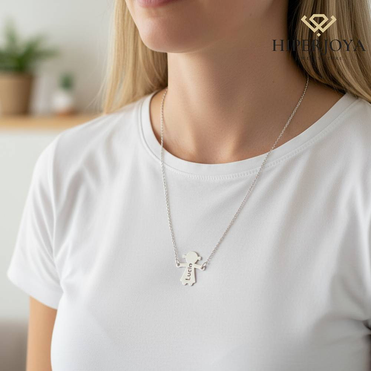 Gargantilla personalizada de niña plata 3
