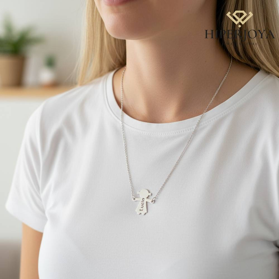 Gargantilla personalizada de niña plata 3