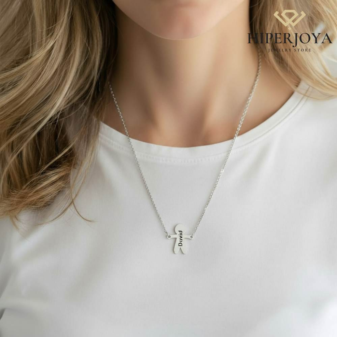 Gargantilla personalizada de niño plata 2