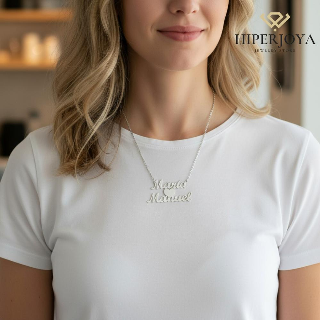 Gargantilla personalizada con nombres plata 2