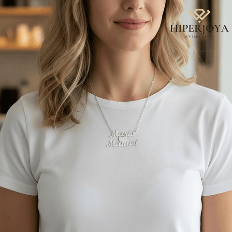 Gargantilla personalizada con nombres plata