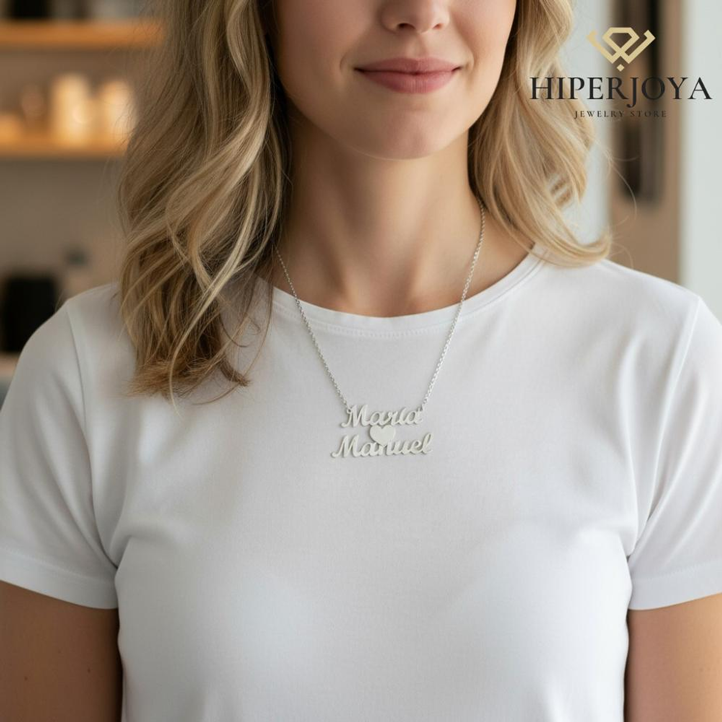 Gargantilla personalizada con nombres plata 2