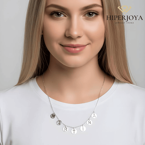 Gargantilla personalizada nombre personal plata