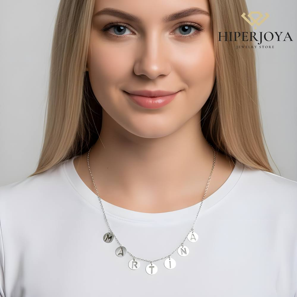 Gargantilla personalizada nombre personal plata 2