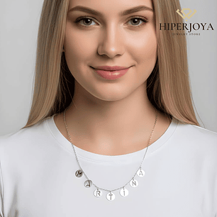 Gargantilla personalizada nombre personal plata