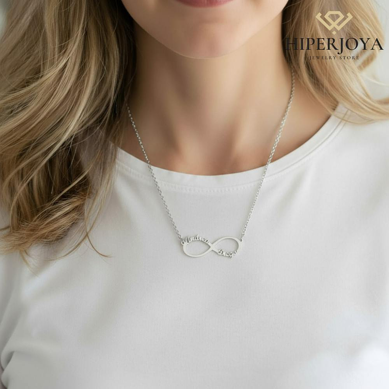 Gargantilla personalizada infinito nombres plata 2