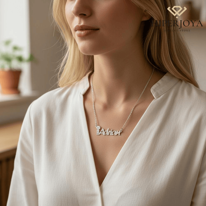 Gargantilla personalizada nombre de niño plata 2