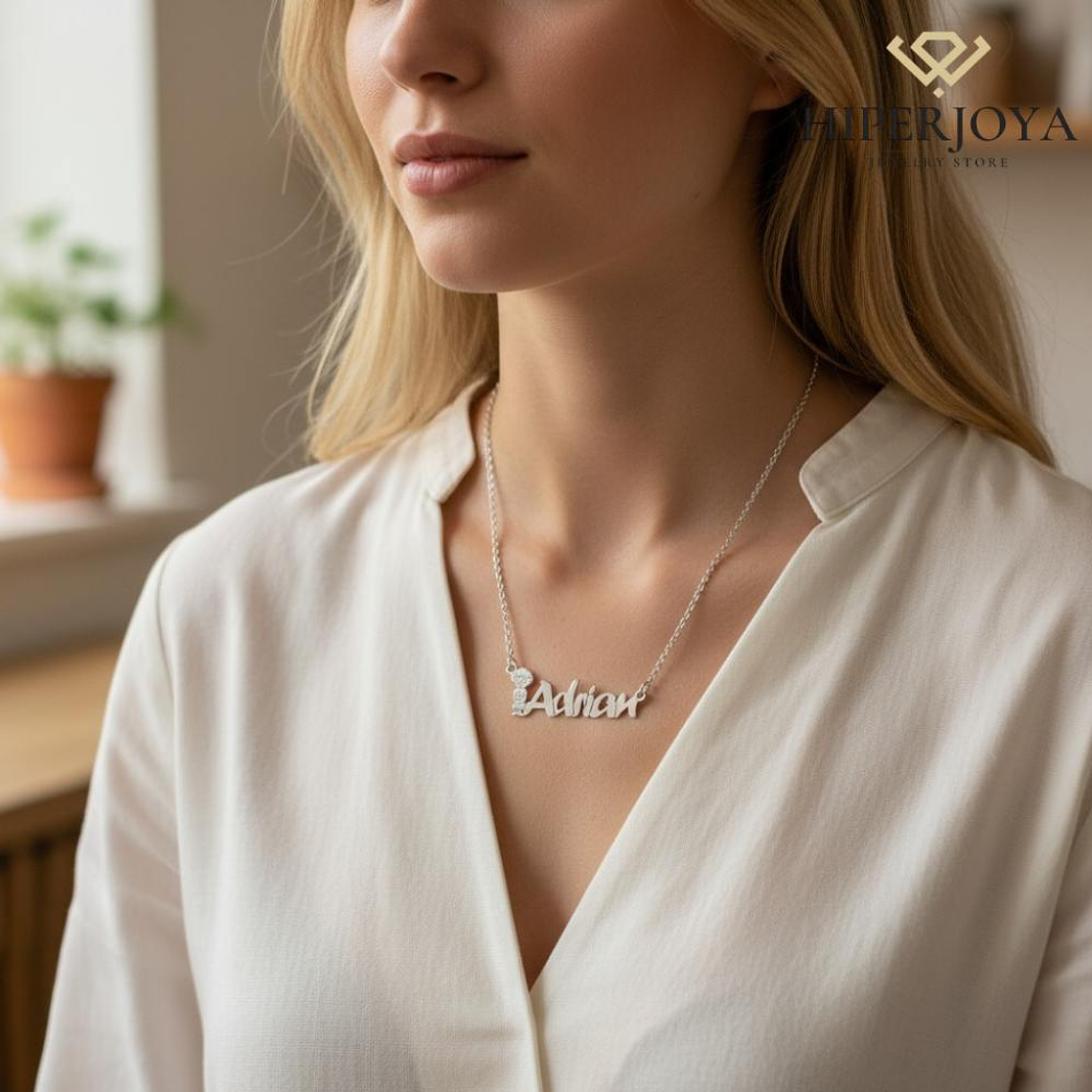 Gargantilla personalizada nombre de niño plata 2