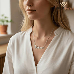 Gargantilla personalizada nombre de niño plata