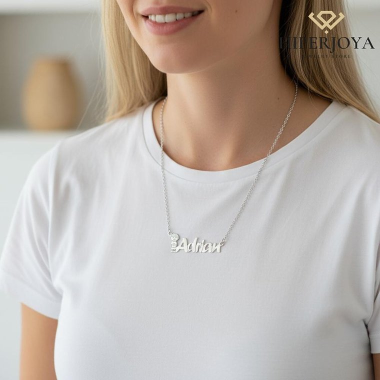 Gargantilla personalizada nombre de niño plata 3