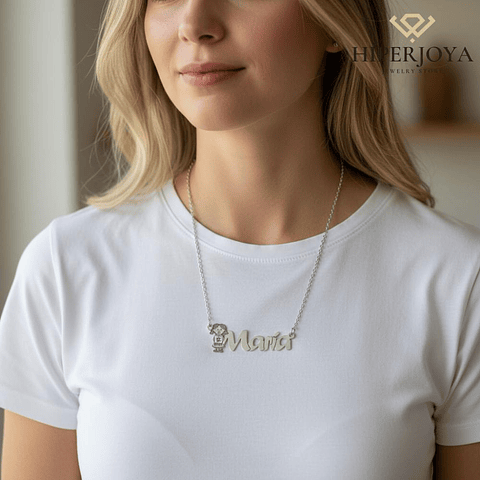 Gargantilla personalizada con nombre de niña plata