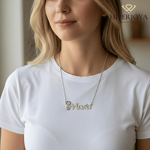 Gargantilla personalizada con nombre de niña plata