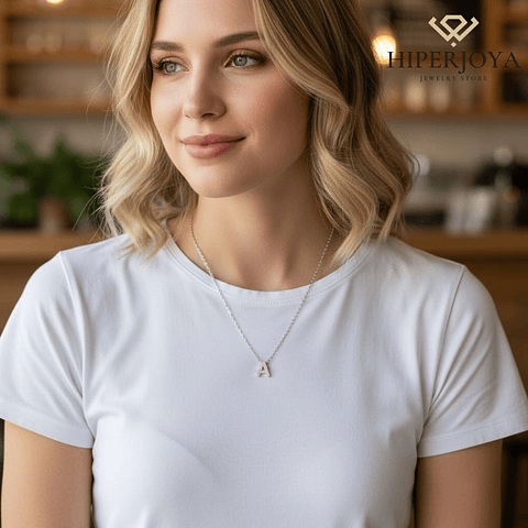 Gargantilla personalizada inicial plata