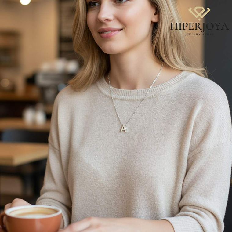 Gargantilla personalizada inicial plata 3