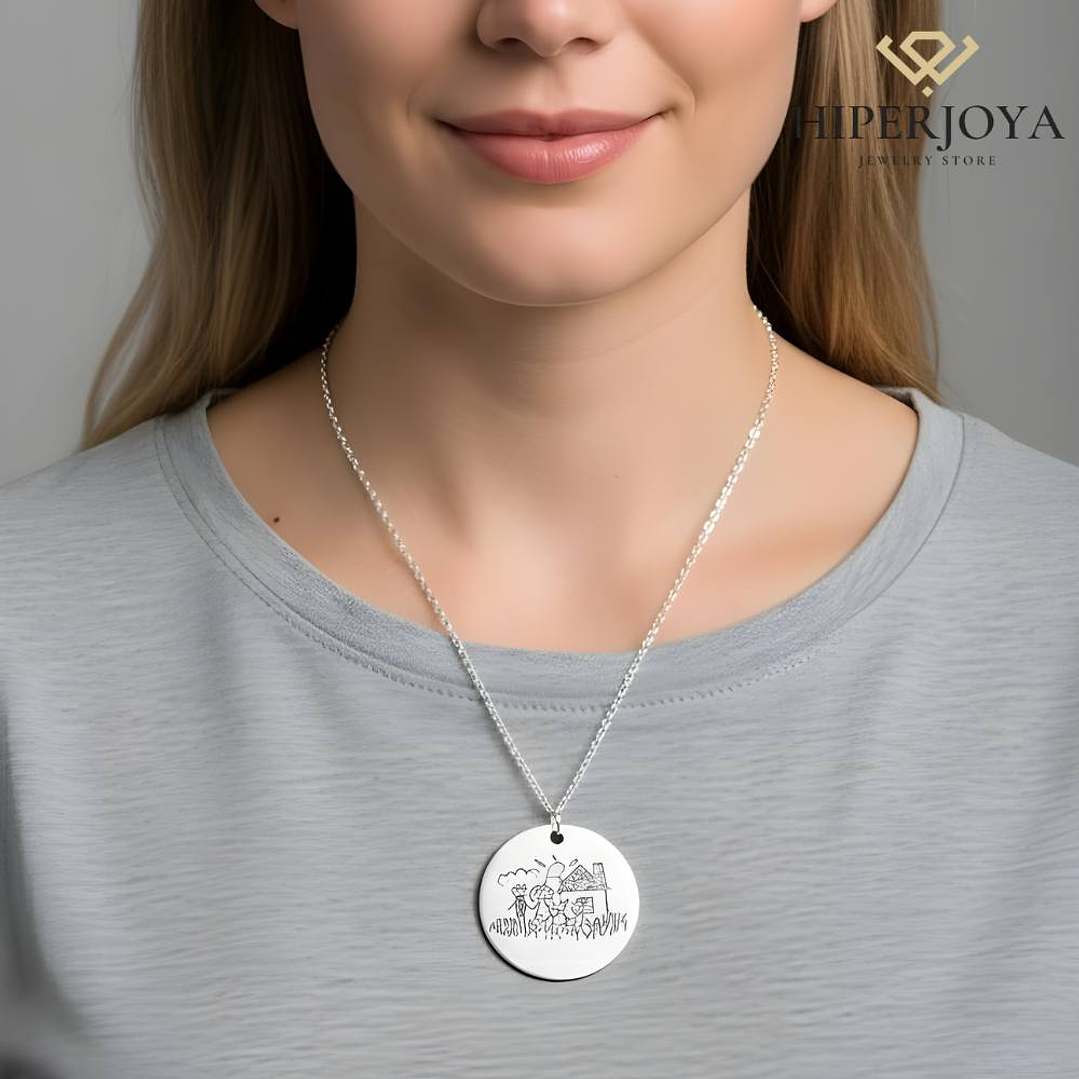 Colgante feliz día mamá plata  6