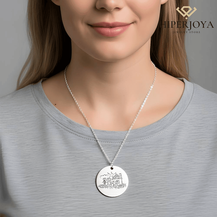 Colgante feliz día mamá plata  6