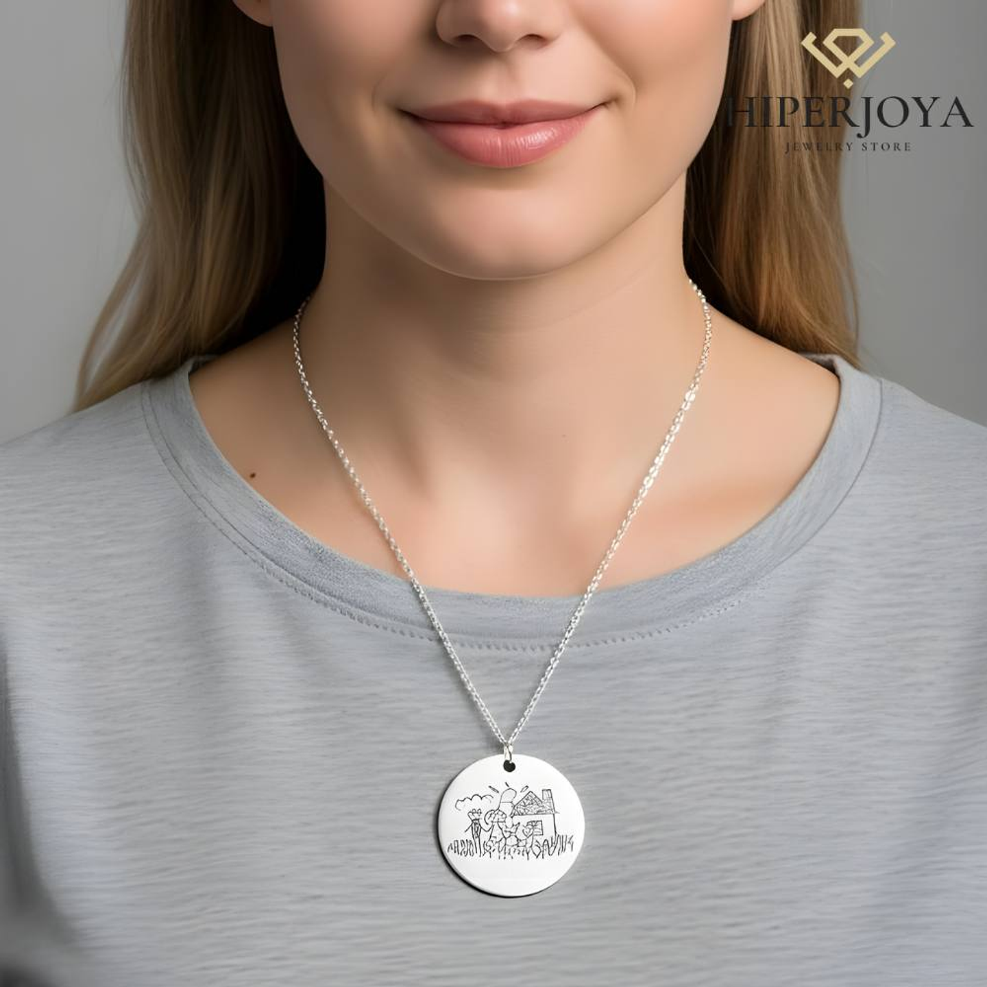 Colgante feliz día mamá plata  6