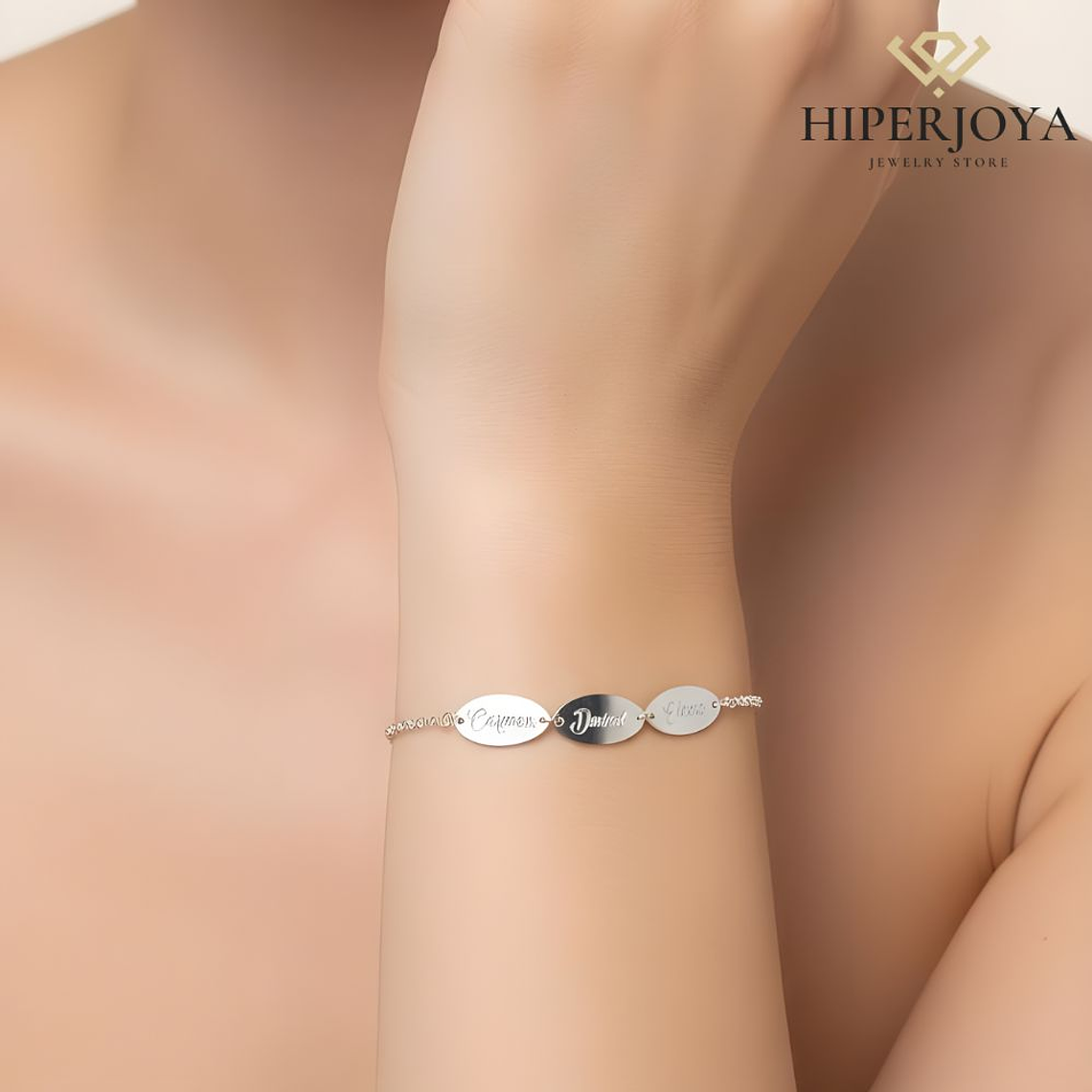 Pulsera personalizada nombres plata 2