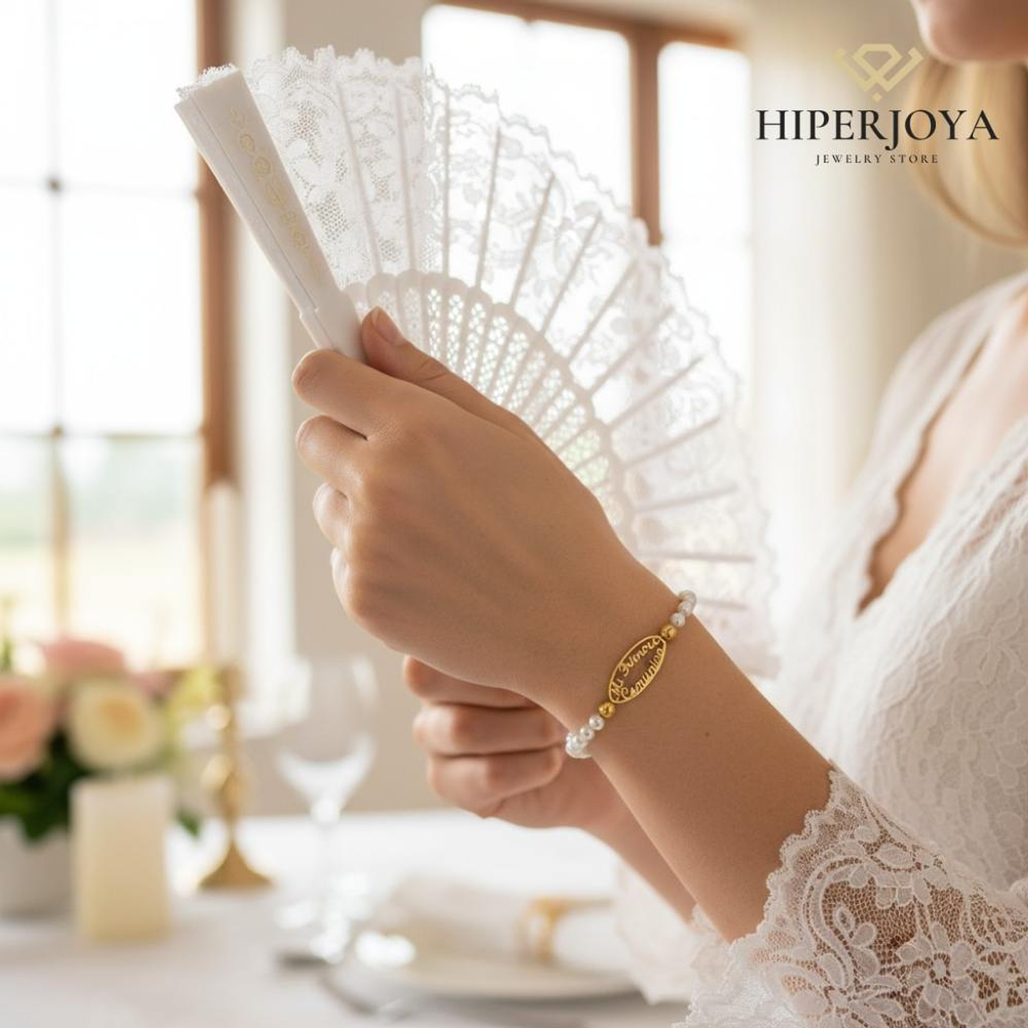 Pulsera personalizada mi primera comunión plata con baño de oro 4