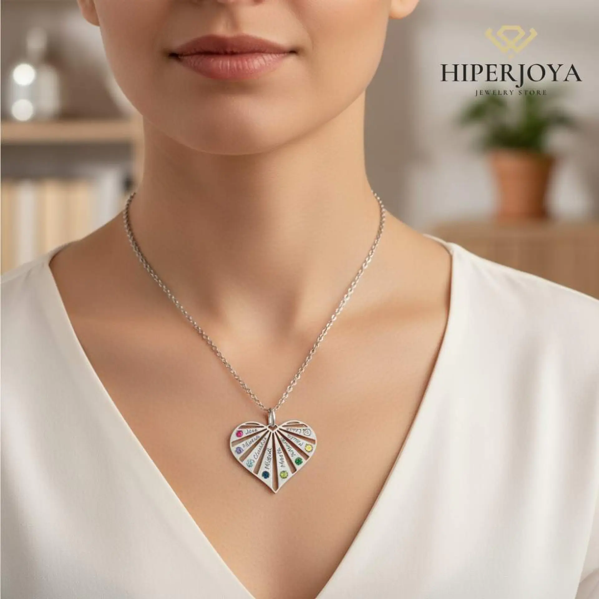 Gargantilla personalizada nombres con zirconitas plata 2