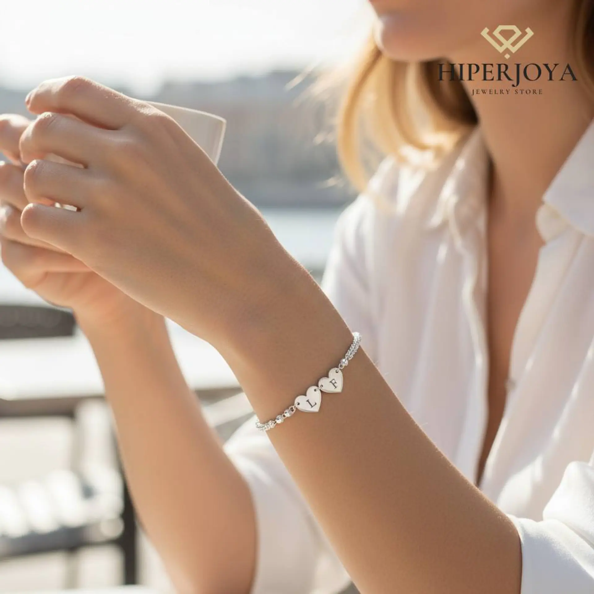 Pulsera personalizada iniciales plata 4