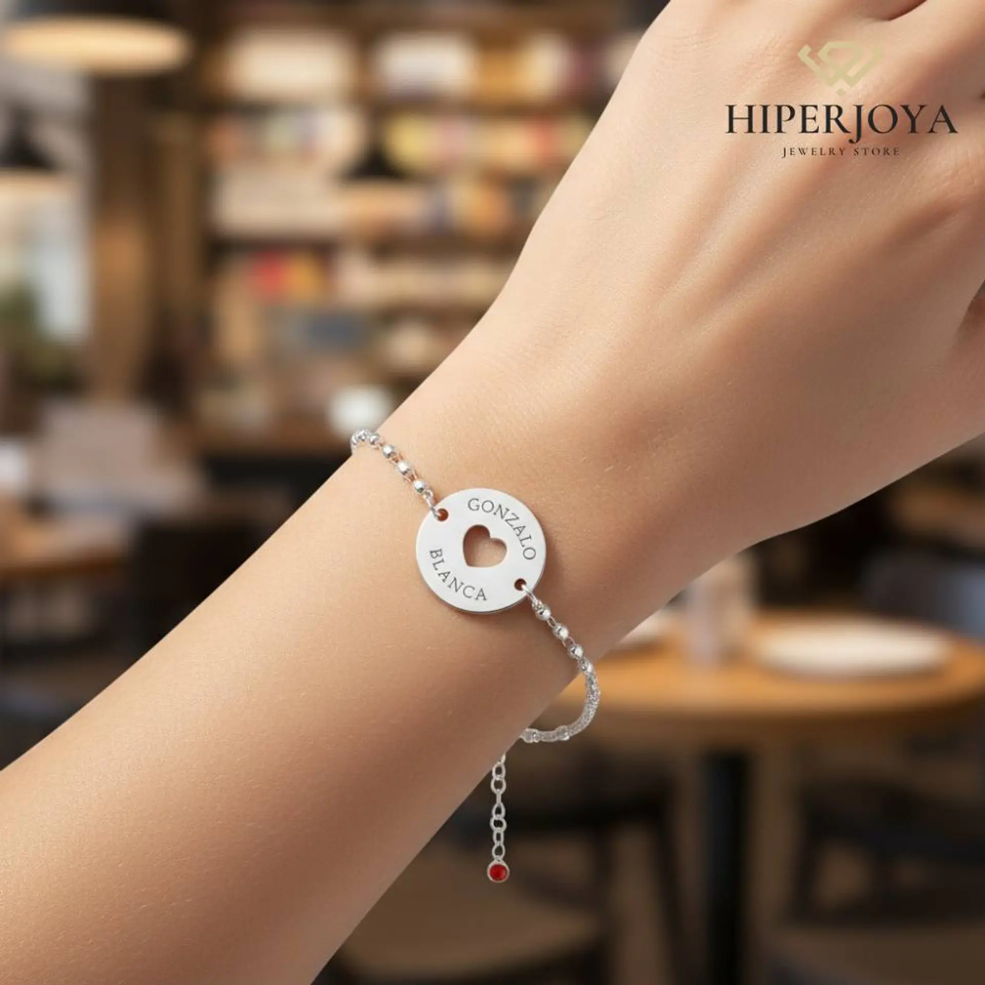 Pulsera personalizada nombres plata 4