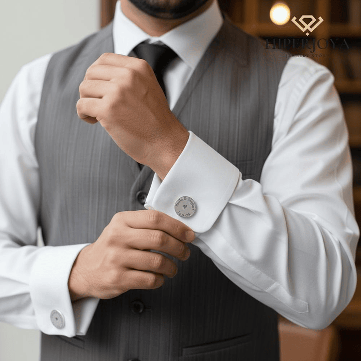 Gemelos personalizados nombres y fecha plata 3