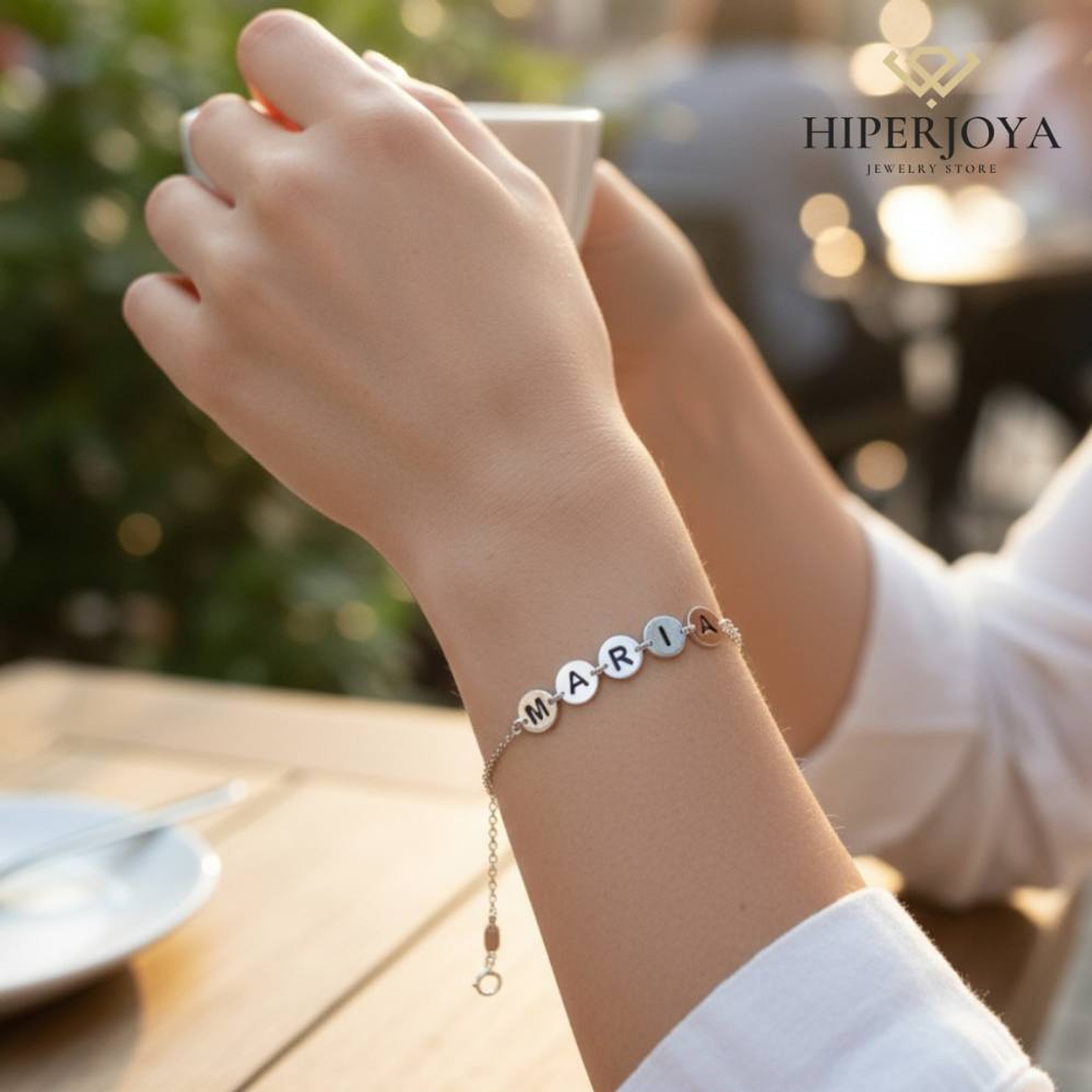 Pulsera letras nombre plata 2