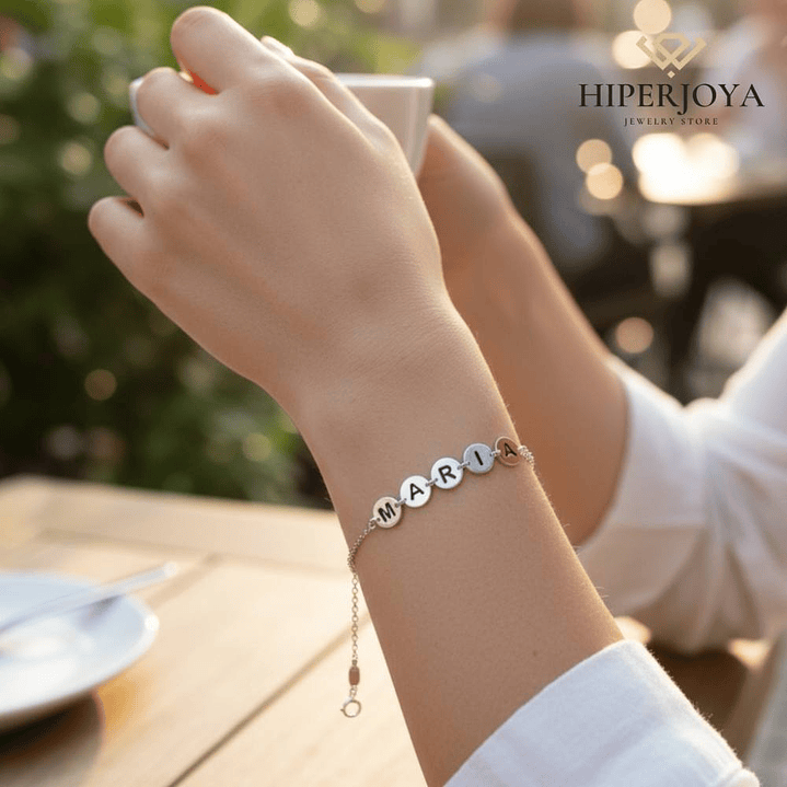 Pulsera letras nombre plata 2