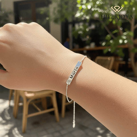 Pulsera personalizada con nombre plata