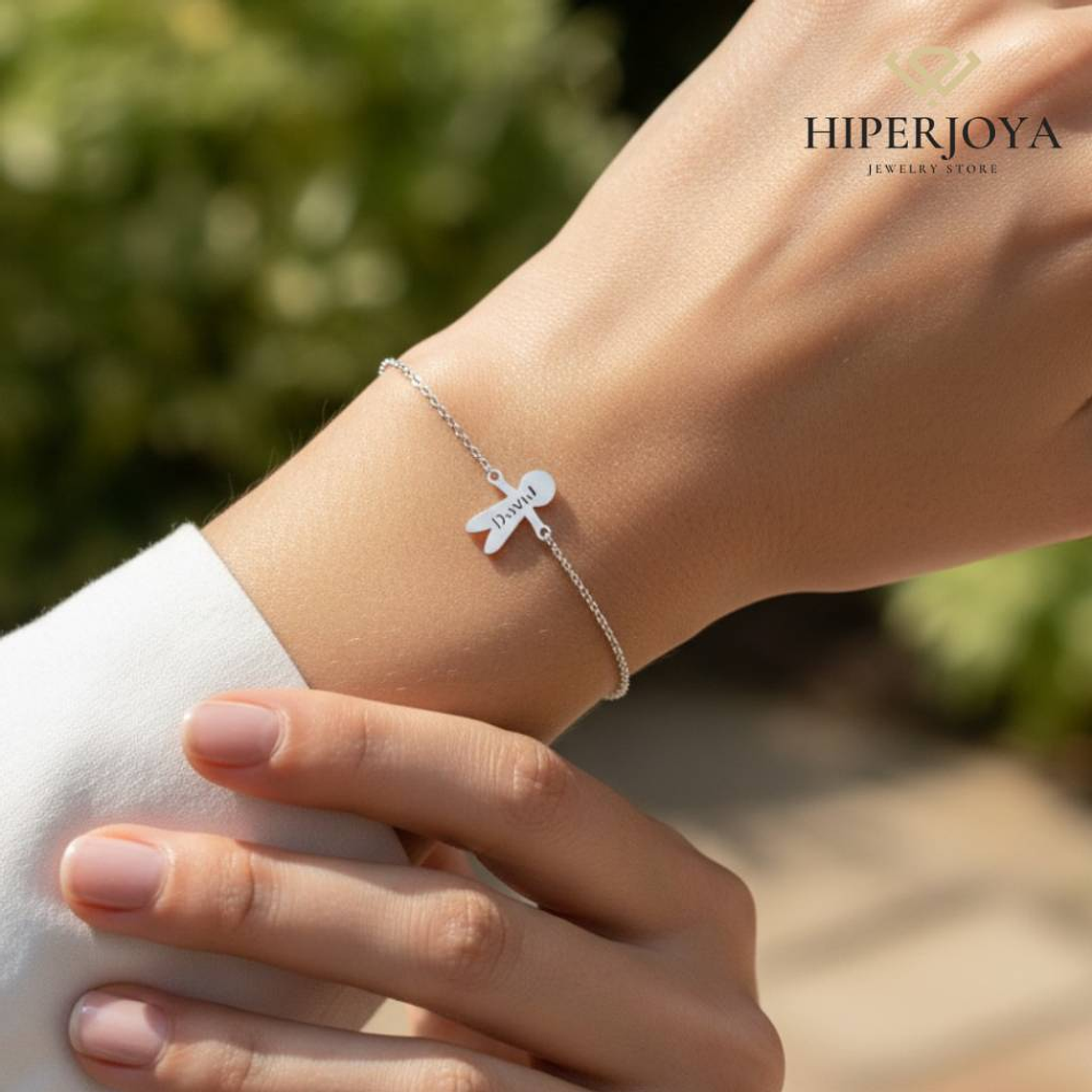 Pulsera personalizada niño plata 2