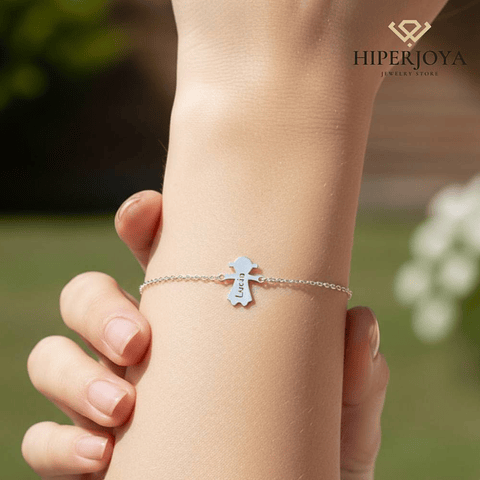 Pulsera personalizada niña plata