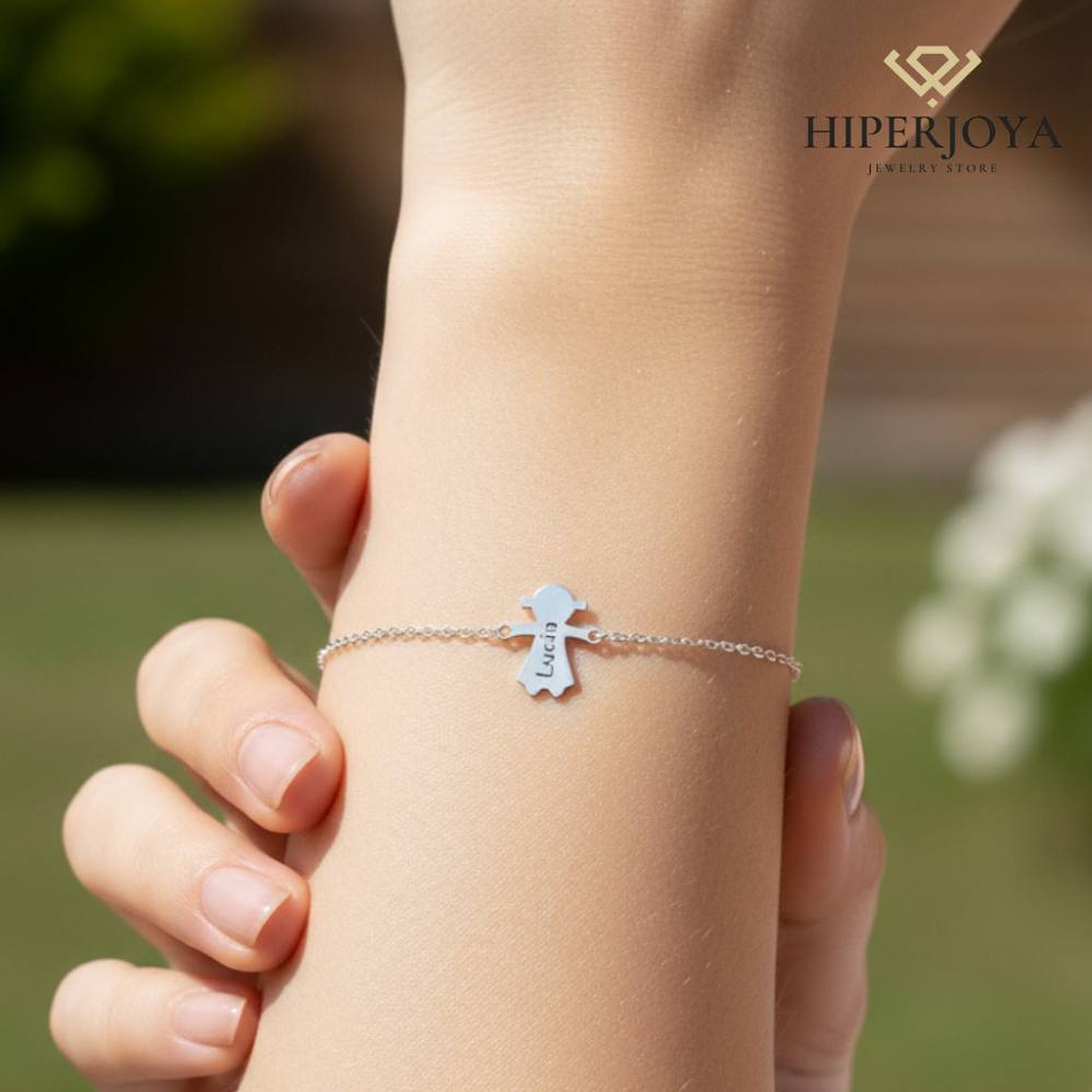 Pulsera personalizada niña plata 2