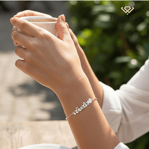 Pulsera personalizada de abuela plata