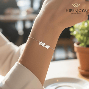 Pulsera personalizada de tita plata