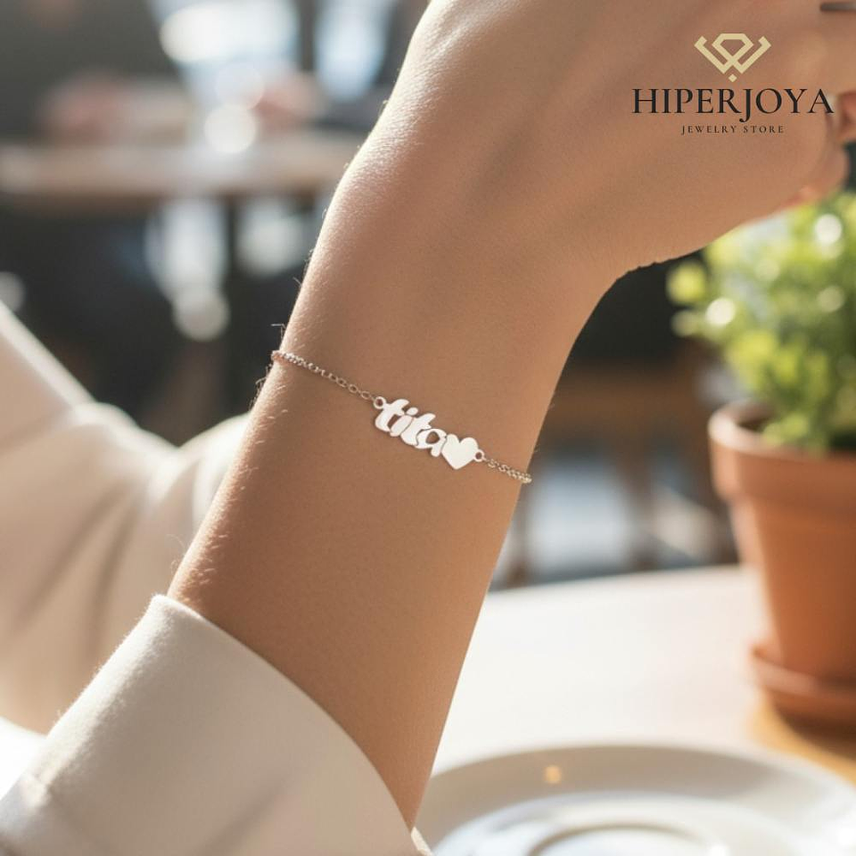 Pulsera personalizada de tita plata 2