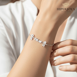 Pulsera personalizada tita y nombres de sobrinos plata