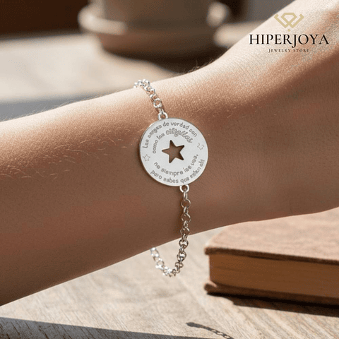 Pulsera personalizada para amiga plata