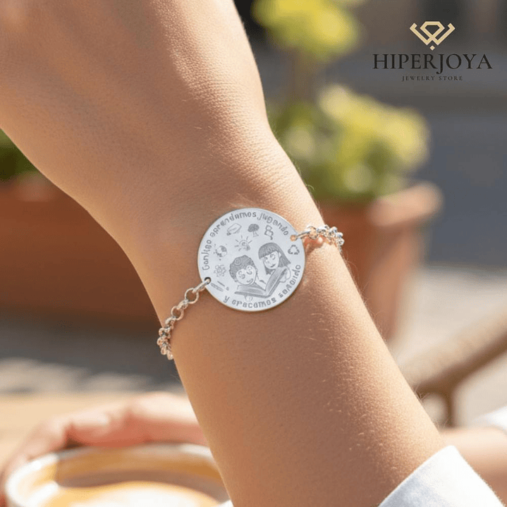 Pulsera personalizada alumnos plata  2