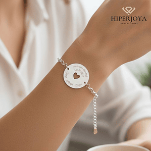 Pulsera personalizada leyenda mamá en plata