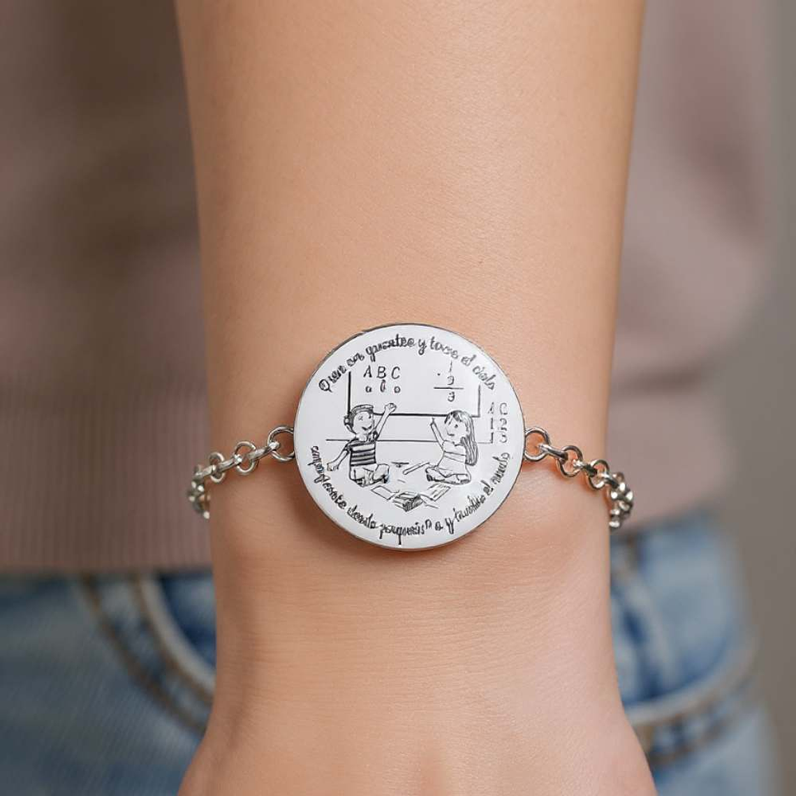 Pulsera personalizada de niños plata 2