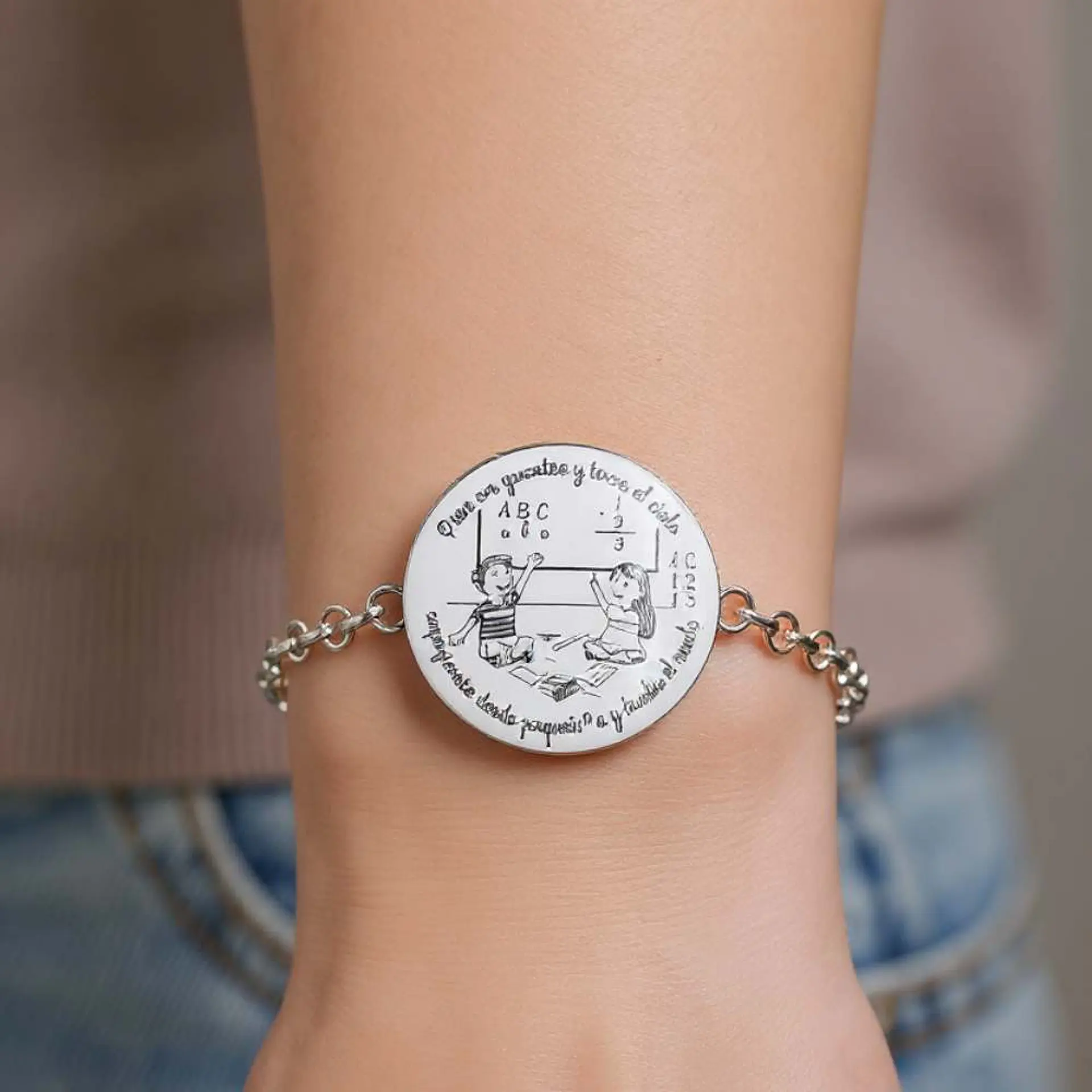 Pulsera personalizada de niños plata 2