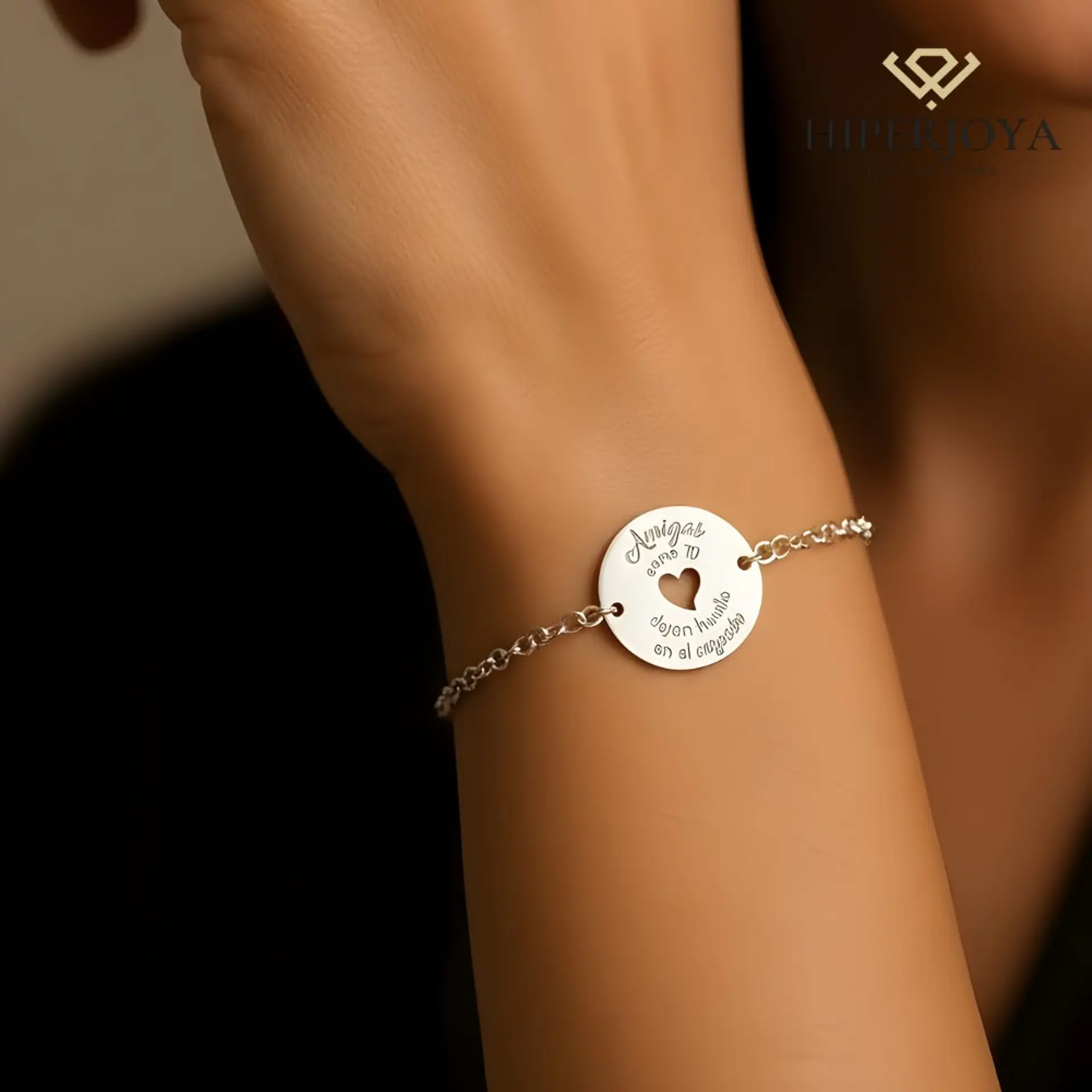 Pulsera personalizada para amiga plata 1