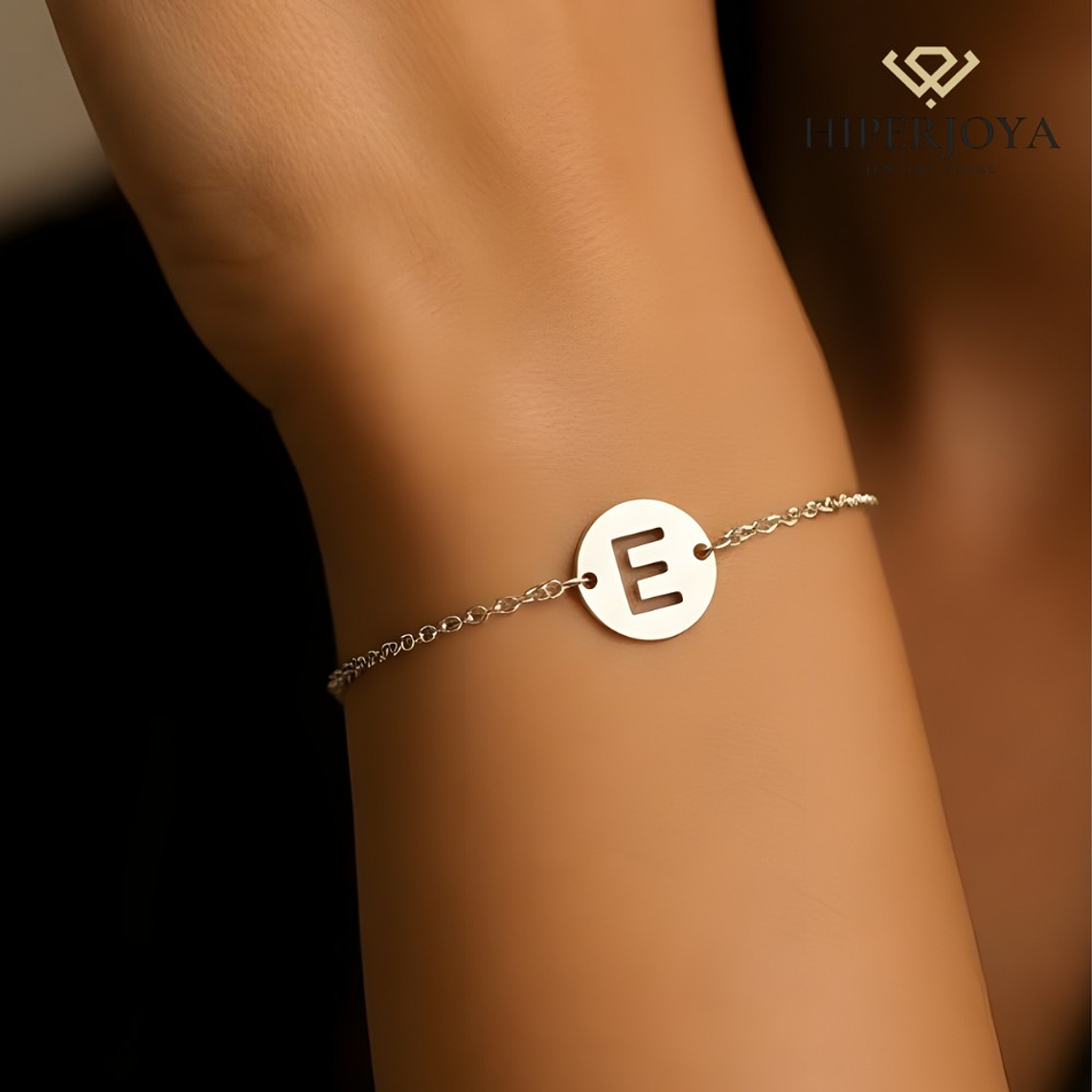 Pulsera personalizada inicial plata 2