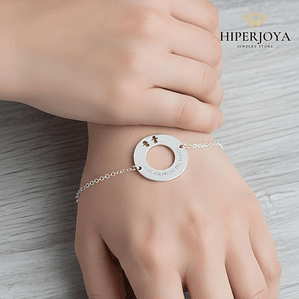 Pulsera personalizada para la profe favorita plata