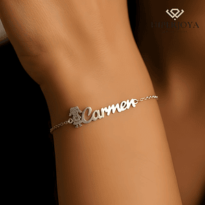 Pulsera personalizada nombre de niña plata 