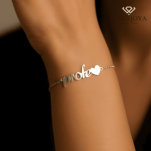 Pulsera personalizada profe plata