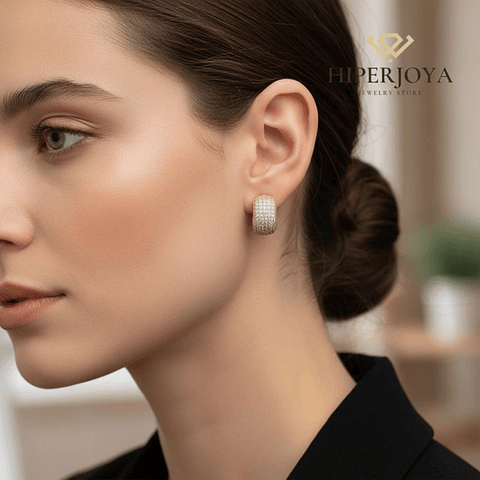 Pendientes plata bañados en oro 