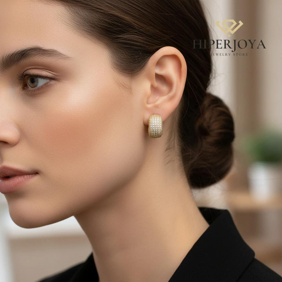 Pendientes plata bañados en oro  2