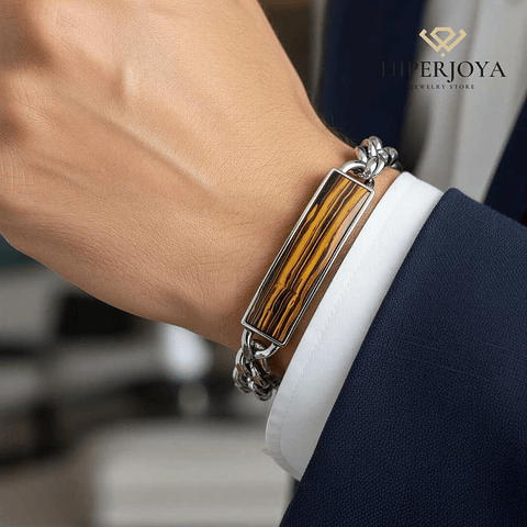 Pulsera de caballero de acero barbada